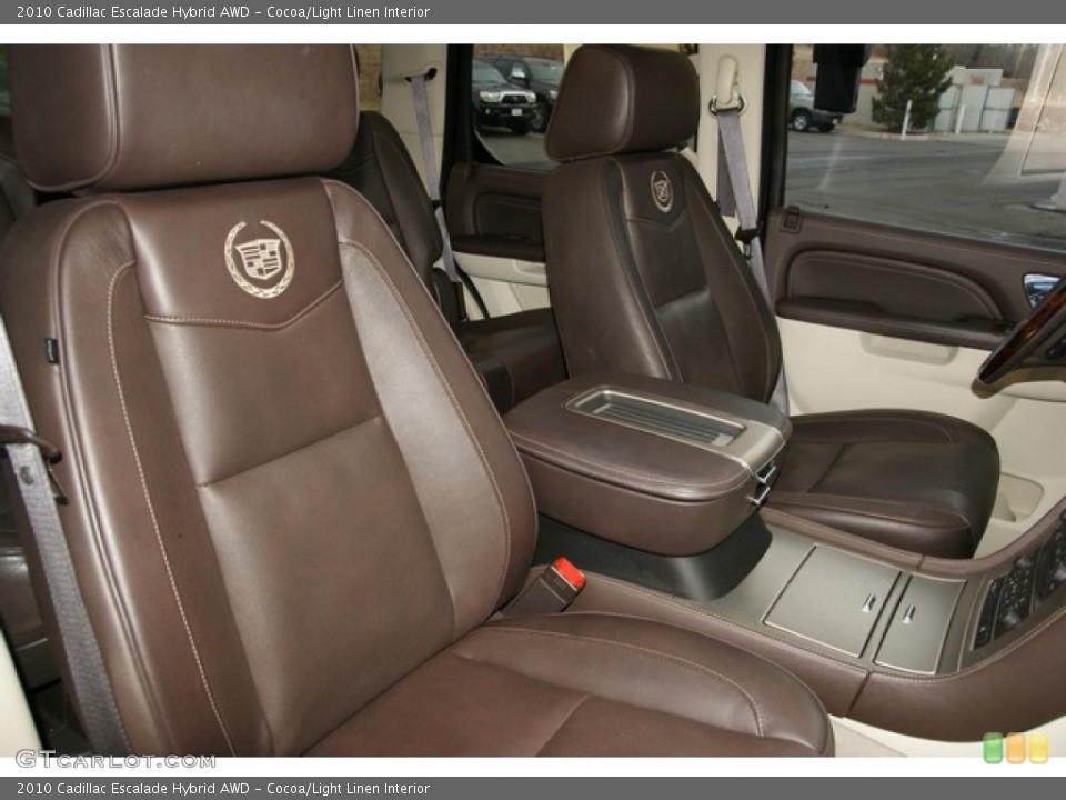 Cocoa/Light Linen Interior Front Seat for the 2010 Cadillac Escalade Hybrid AWD #76380369