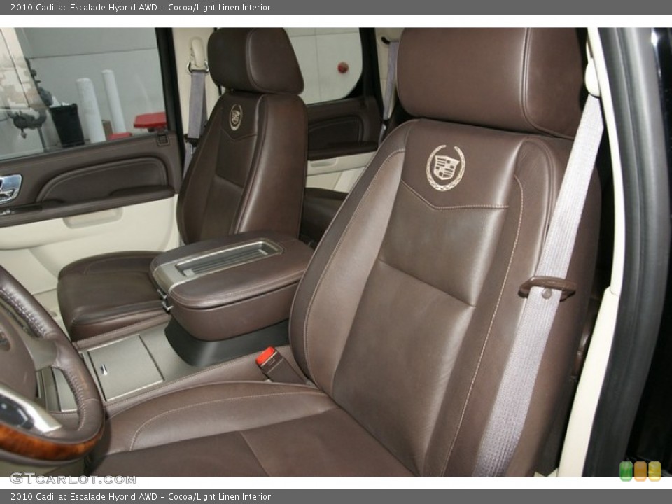 Cocoa/Light Linen Interior Front Seat for the 2010 Cadillac Escalade Hybrid AWD #76380399