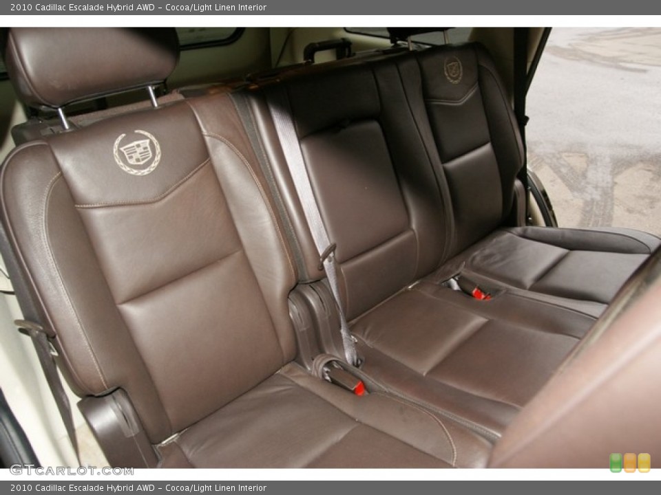 Cocoa/Light Linen Interior Rear Seat for the 2010 Cadillac Escalade Hybrid AWD #76380445