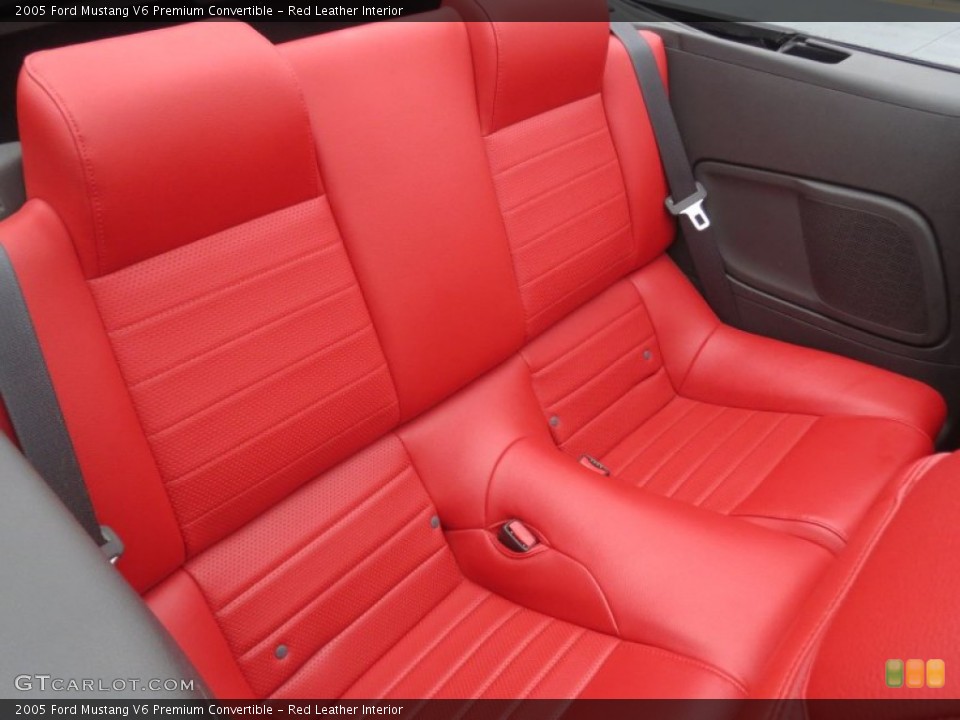 Red Leather Interior Rear Seat for the 2005 Ford Mustang V6 Premium Convertible #76380460