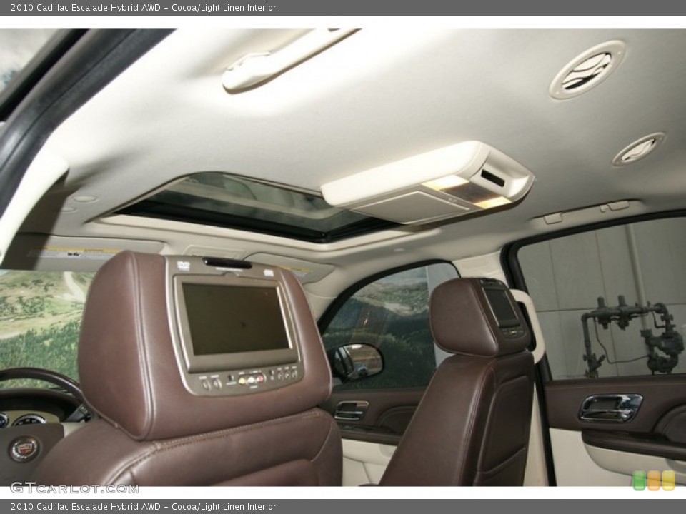 Cocoa/Light Linen Interior Entertainment System for the 2010 Cadillac Escalade Hybrid AWD #76380475