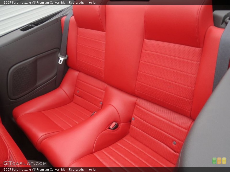 Red Leather Interior Rear Seat for the 2005 Ford Mustang V6 Premium Convertible #76380538