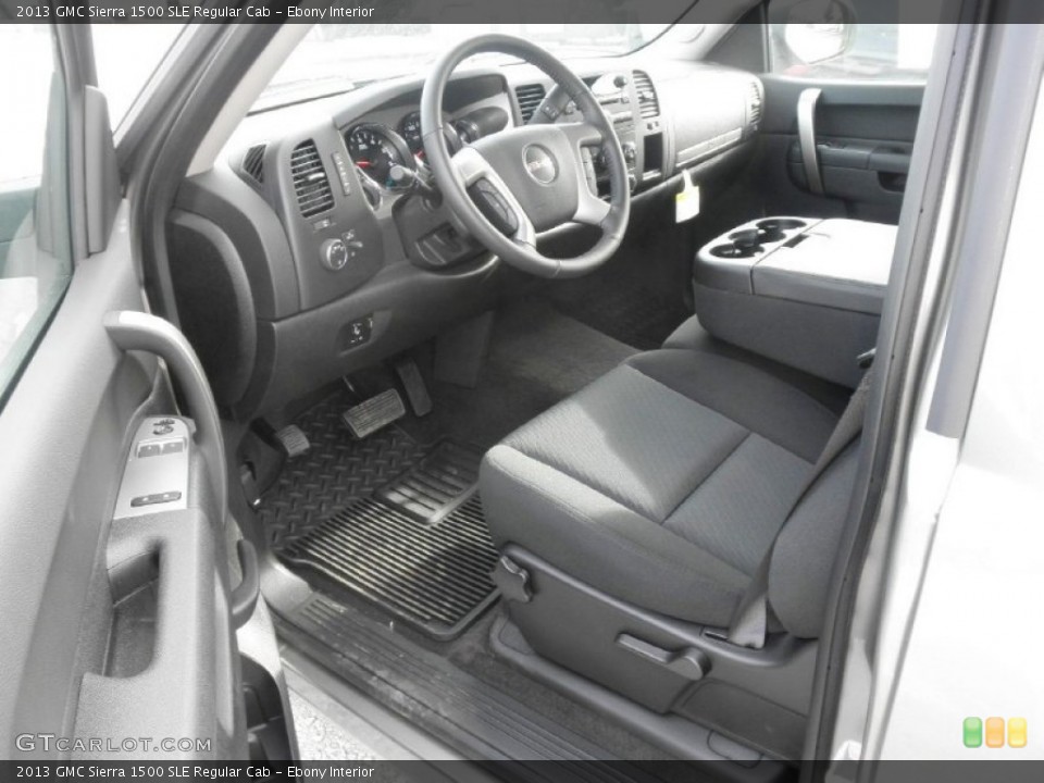 Ebony Interior Photo for the 2013 GMC Sierra 1500 SLE Regular Cab #76381717
