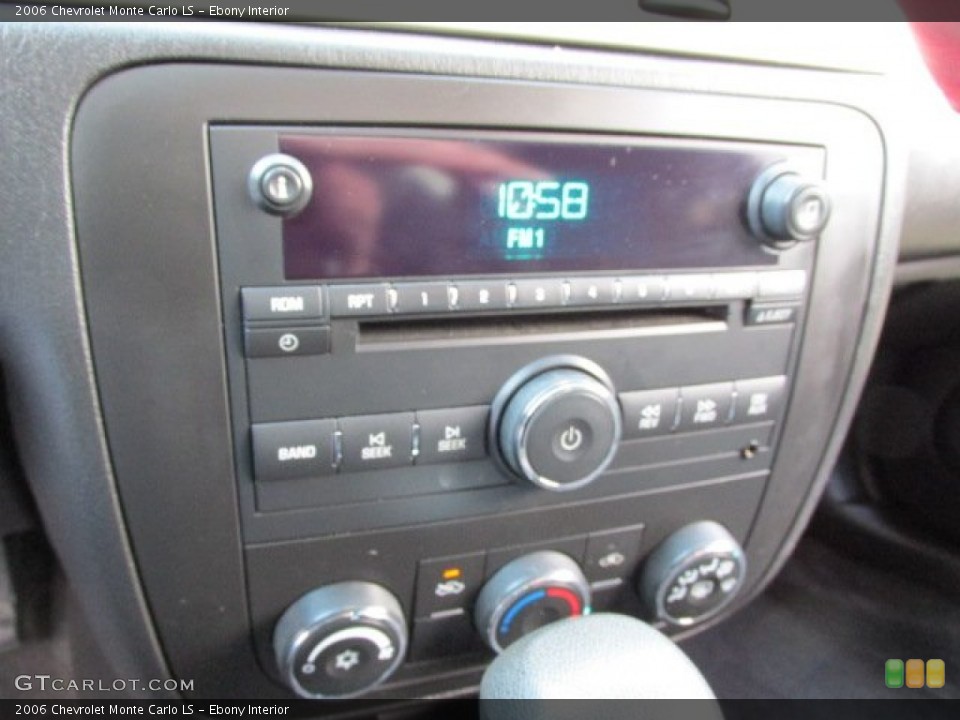 Ebony Interior Controls for the 2006 Chevrolet Monte Carlo LS #76383046