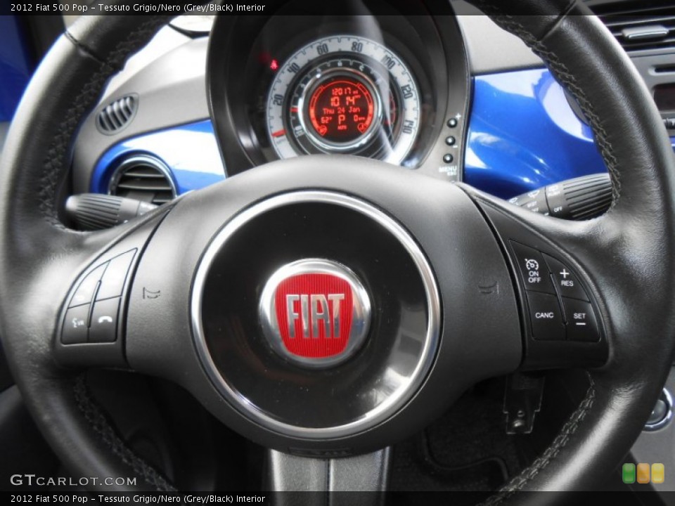 Tessuto Grigio/Nero (Grey/Black) Interior Steering Wheel for the 2012 Fiat 500 Pop #76383070