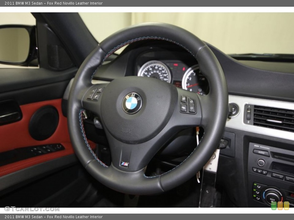 Fox Red Novillo Leather Interior Steering Wheel for the 2011 BMW M3 Sedan #76386634
