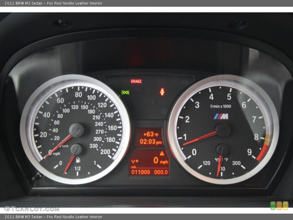 Fox Red Novillo Leather Interior Gauges for the 2011 BMW M3 Sedan #76386745