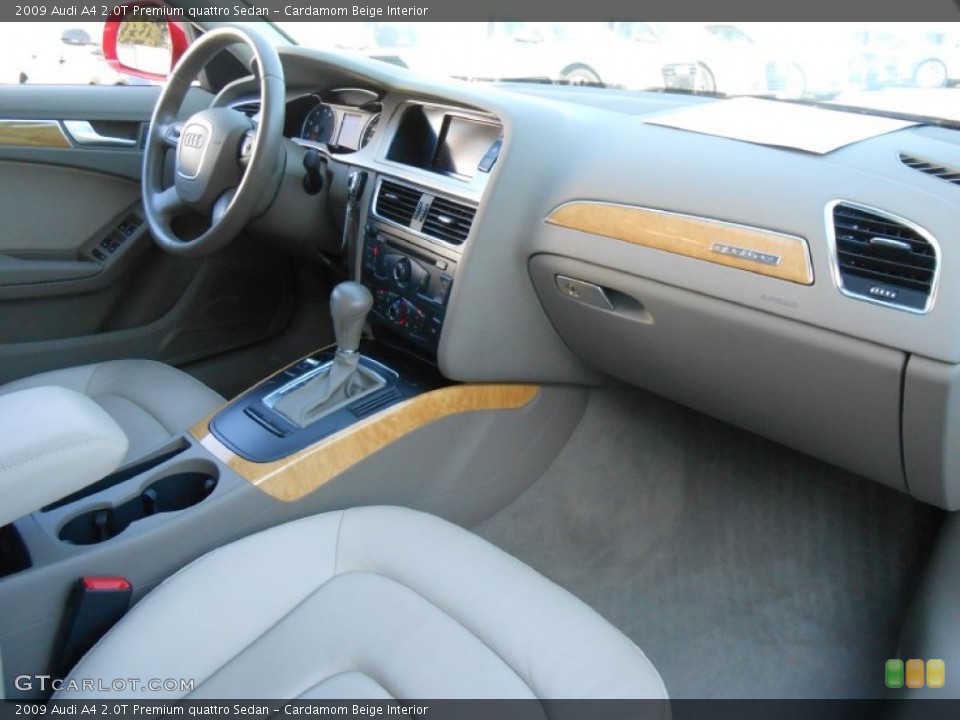 Cardamom Beige Interior Dashboard for the 2009 Audi A4 2.0T Premium quattro Sedan #76387033