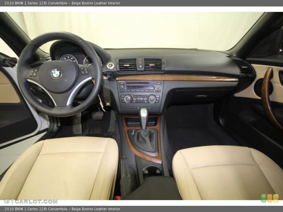 Beige Boston Leather Interior Dashboard for the 2010 BMW 1 Series 128i Convertible #76387067