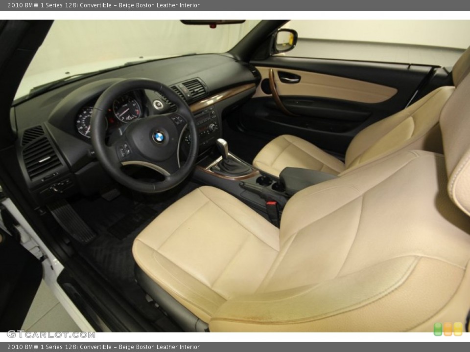 Beige Boston Leather Interior Prime Interior for the 2010 BMW 1 Series 128i Convertible #76387123
