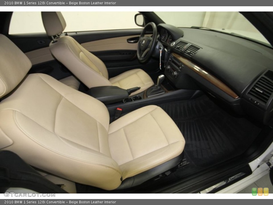 Beige Boston Leather Interior Front Seat for the 2010 BMW 1 Series 128i Convertible #76387216