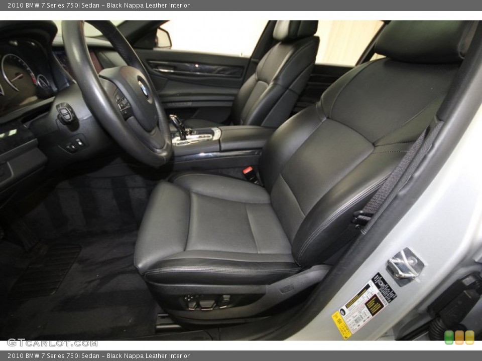 Black Nappa Leather Interior Front Seat for the 2010 BMW 7 Series 750i Sedan #76387267