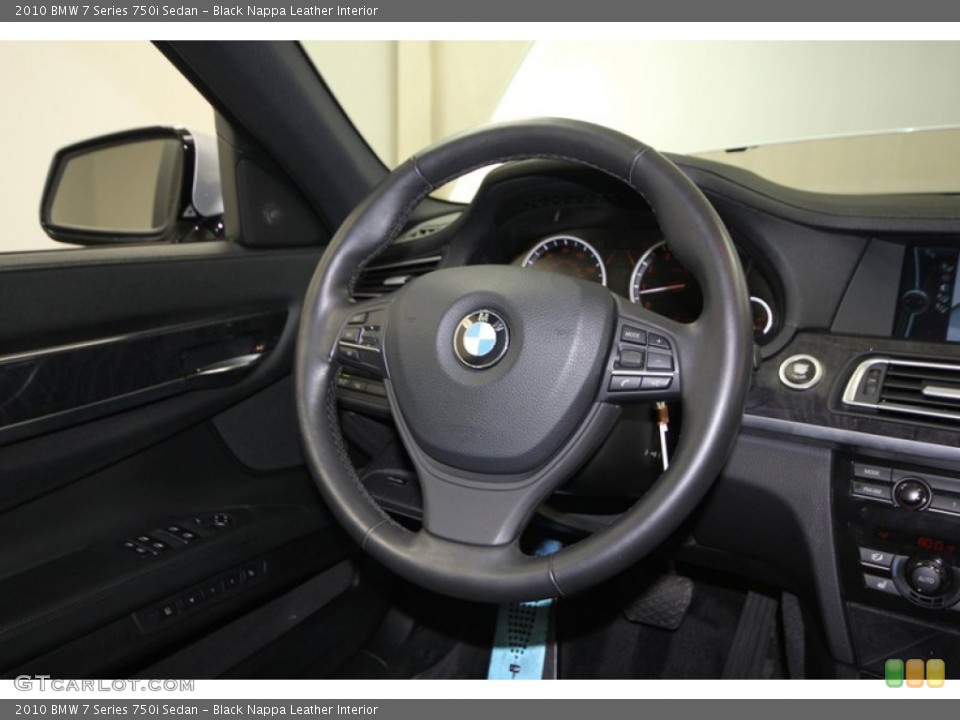 Black Nappa Leather Interior Steering Wheel for the 2010 BMW 7 Series 750i Sedan #76387402