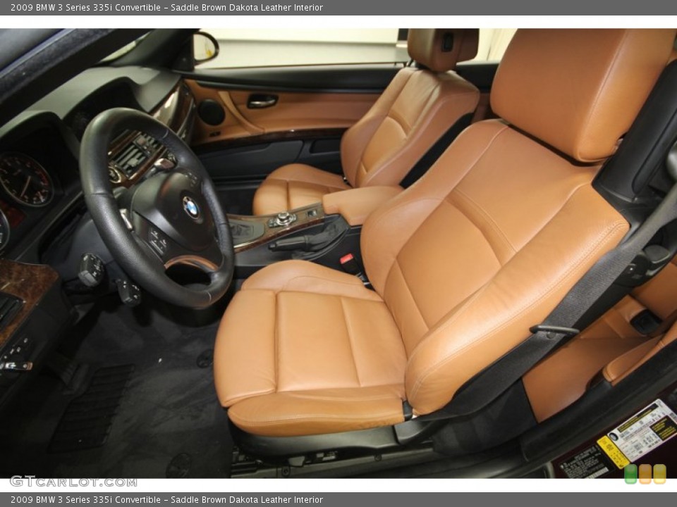 Saddle Brown Dakota Leather Interior Front Seat for the 2009 BMW 3 Series 335i Convertible #76387462