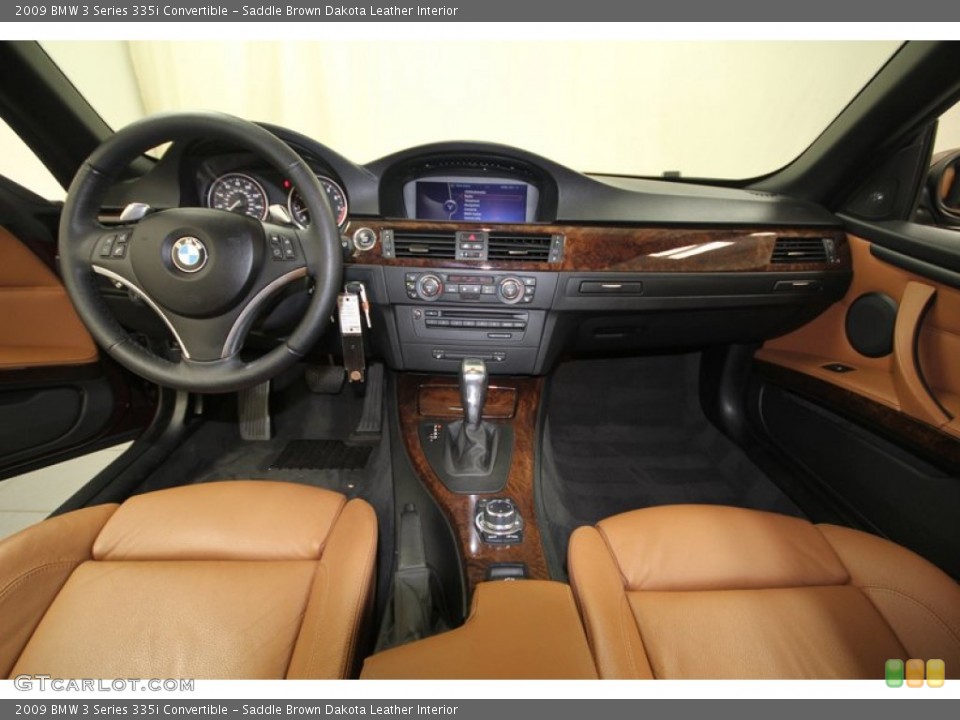 Saddle Brown Dakota Leather Interior Dashboard for the 2009 BMW 3 Series 335i Convertible #76387465
