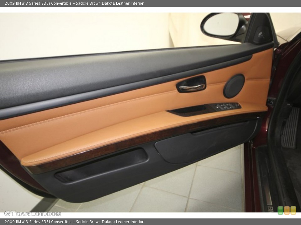 Saddle Brown Dakota Leather Interior Door Panel for the 2009 BMW 3 Series 335i Convertible #76387501