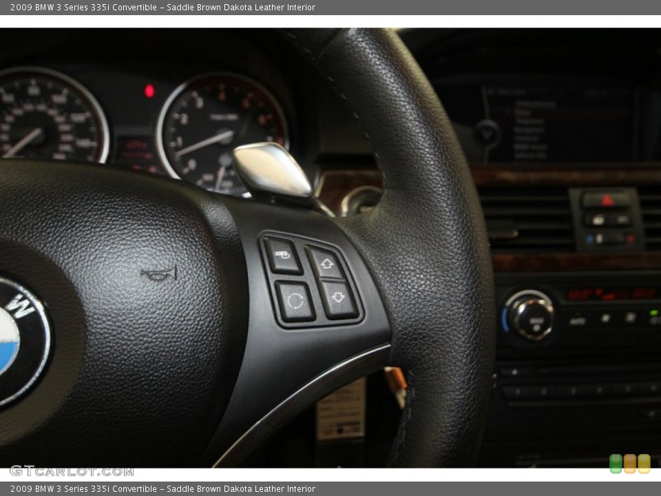 Saddle Brown Dakota Leather Interior Controls for the 2009 BMW 3 Series 335i Convertible #76387534