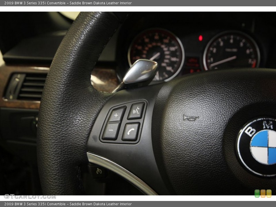 Saddle Brown Dakota Leather Interior Controls for the 2009 BMW 3 Series 335i Convertible #76387537