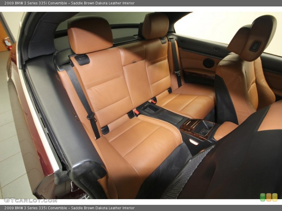 Saddle Brown Dakota Leather Interior Rear Seat for the 2009 BMW 3 Series 335i Convertible #76387549