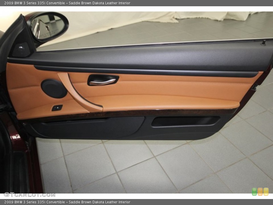 Saddle Brown Dakota Leather Interior Door Panel for the 2009 BMW 3 Series 335i Convertible #76387558