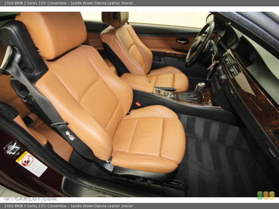 Saddle Brown Dakota Leather Interior Front Seat for the 2009 BMW 3 Series 335i Convertible #76387561