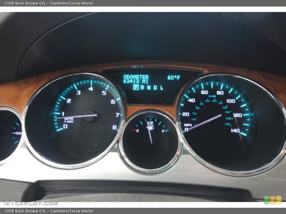 Cashmere/Cocoa Interior Gauges for the 2008 Buick Enclave CXL #76390344