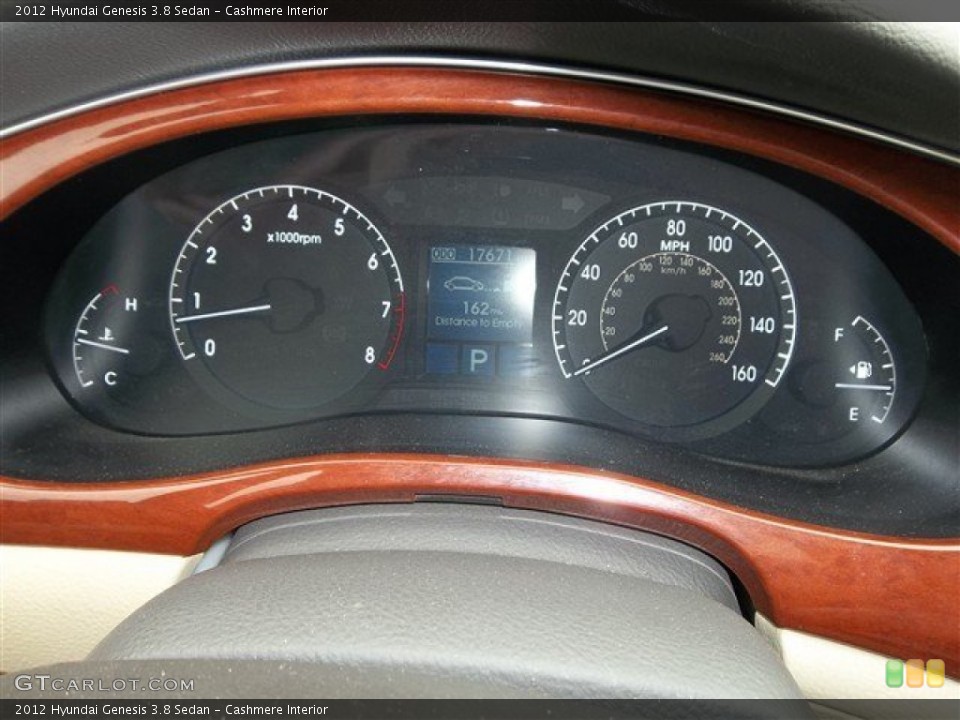 Cashmere Interior Gauges for the 2012 Hyundai Genesis 3.8 Sedan #76395563