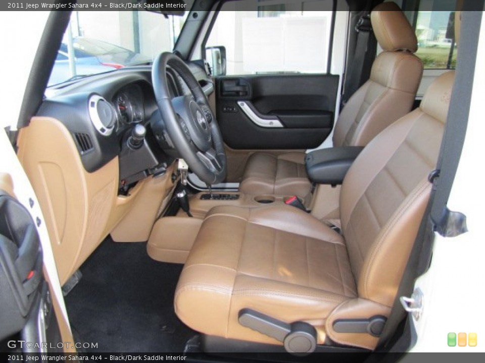 Black/Dark Saddle Interior Front Seat for the 2011 Jeep Wrangler Sahara 4x4 #76398348