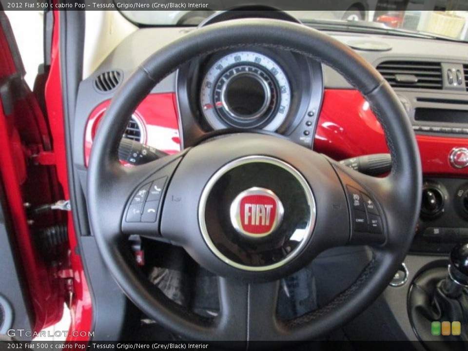 Tessuto Grigio/Nero (Grey/Black) Interior Steering Wheel for the 2012 Fiat 500 c cabrio Pop #76409486