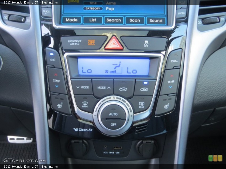 Blue Interior Controls for the 2013 Hyundai Elantra GT #76421943
