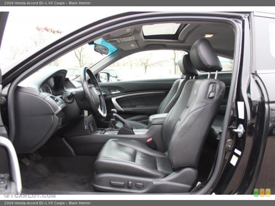 Black Interior Front Seat for the 2009 Honda Accord EX-L V6 Coupe #76423086