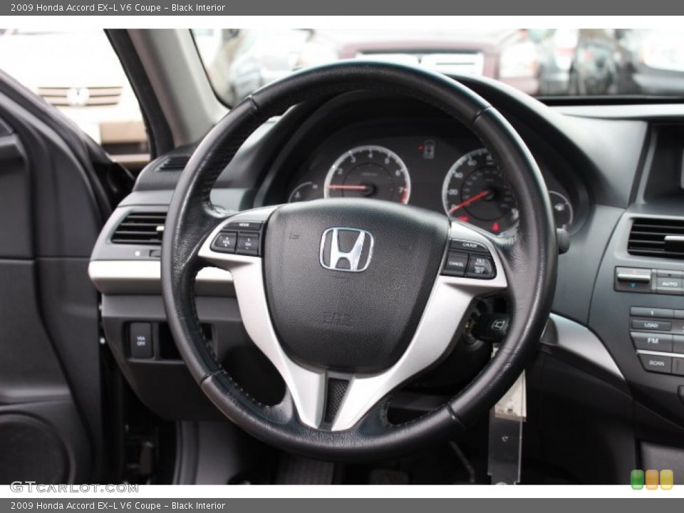 Black Interior Steering Wheel for the 2009 Honda Accord EX-L V6 Coupe #76423137