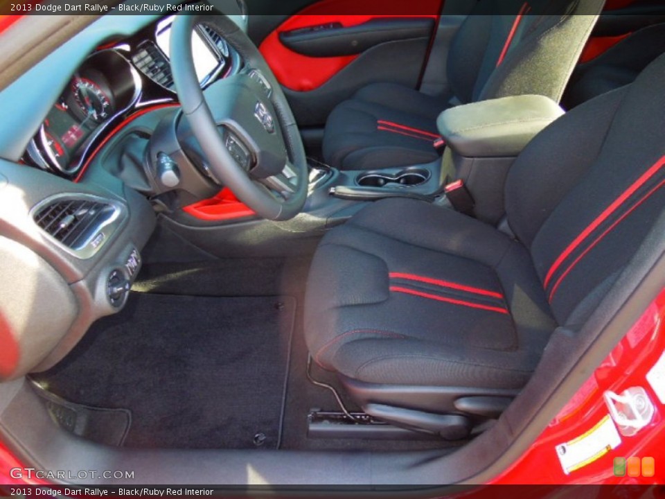 Black/Ruby Red Interior Front Seat for the 2013 Dodge Dart Rallye #76424357