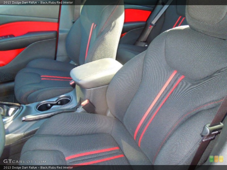Black/Ruby Red Interior Front Seat for the 2013 Dodge Dart Rallye #76424378