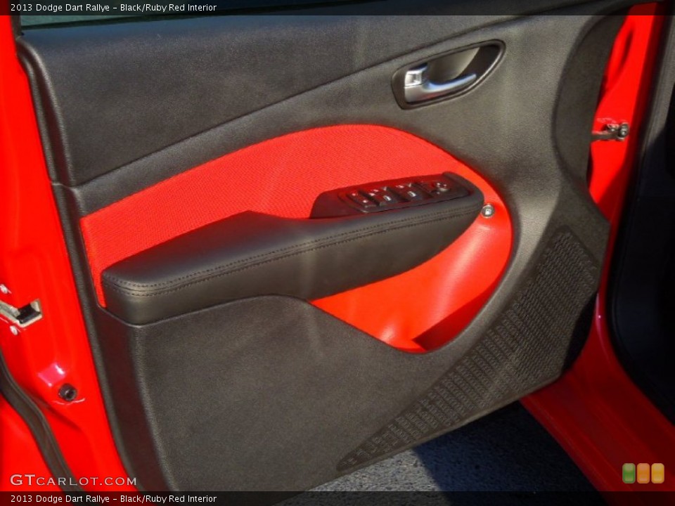 Black/Ruby Red Interior Door Panel for the 2013 Dodge Dart Rallye #76424387