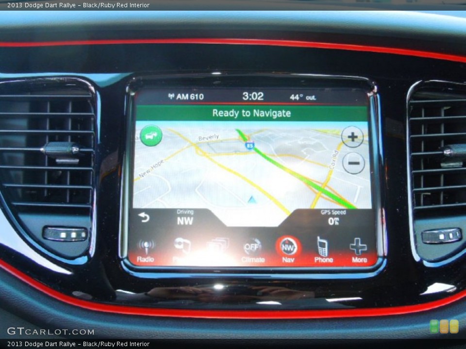 Black/Ruby Red Interior Navigation for the 2013 Dodge Dart Rallye #76424455