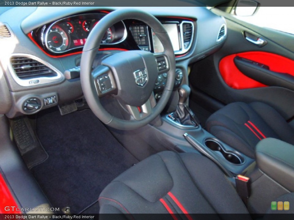 Black/Ruby Red 2013 Dodge Dart Interiors