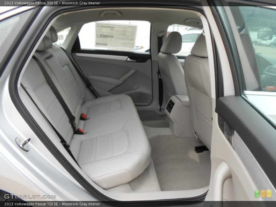 Moonrock Gray Interior Rear Seat for the 2013 Volkswagen Passat TDI SE #76427217