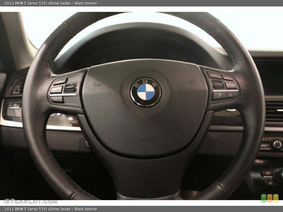 Black Interior Steering Wheel for the 2011 BMW 5 Series 535i xDrive Sedan #76429053