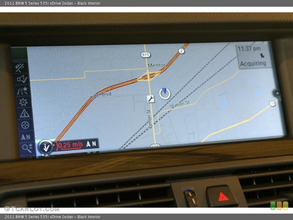 Black Interior Navigation for the 2011 BMW 5 Series 535i xDrive Sedan #76429122