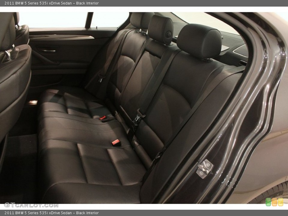 Black Interior Rear Seat for the 2011 BMW 5 Series 535i xDrive Sedan #76429260