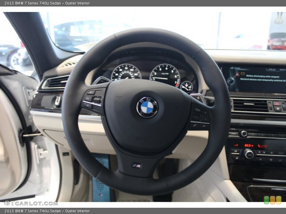 Oyster Interior Steering Wheel for the 2013 BMW 7 Series 740Li Sedan #76437527