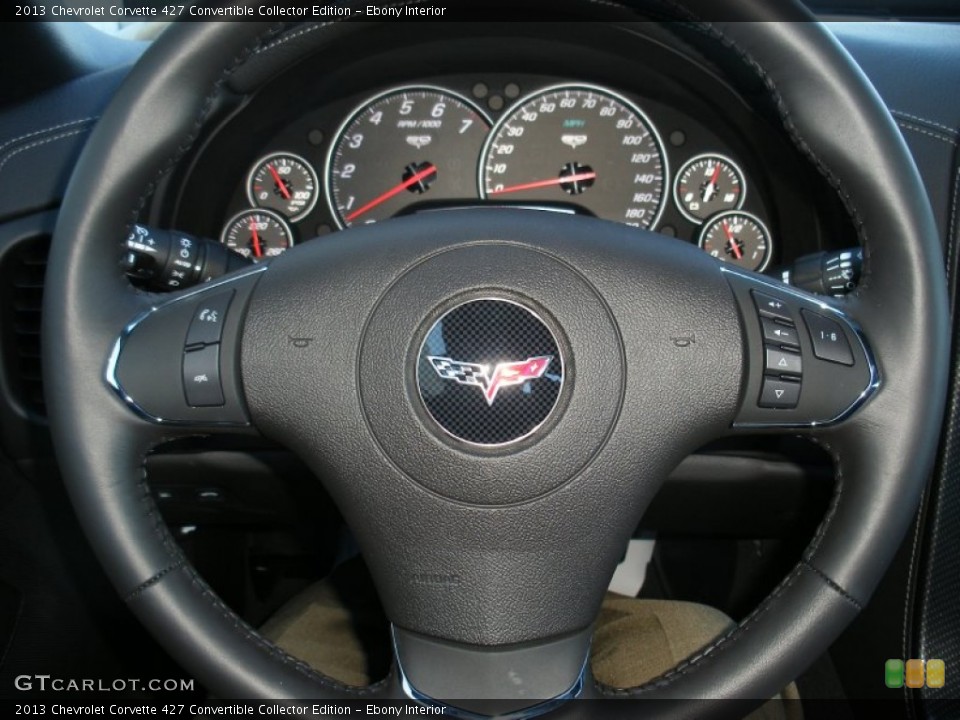 Ebony Interior Steering Wheel for the 2013 Chevrolet Corvette 427 Convertible Collector Edition #76439447