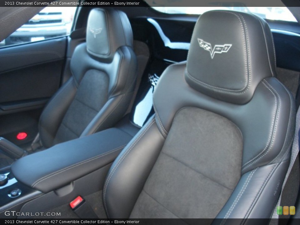 Ebony Interior Front Seat for the 2013 Chevrolet Corvette 427 Convertible Collector Edition #76439504