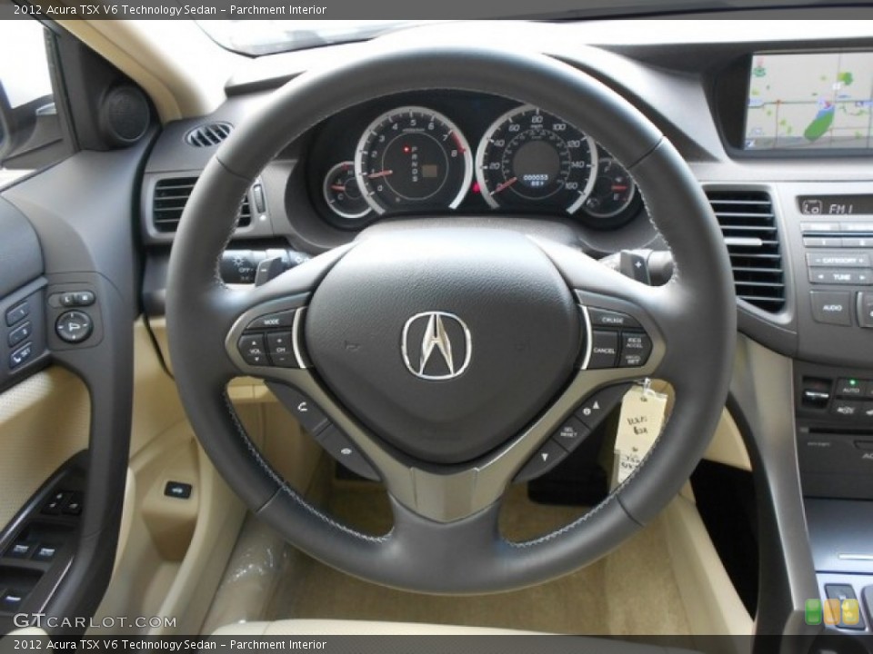 Parchment Interior Steering Wheel for the 2012 Acura TSX V6 Technology Sedan #76443590