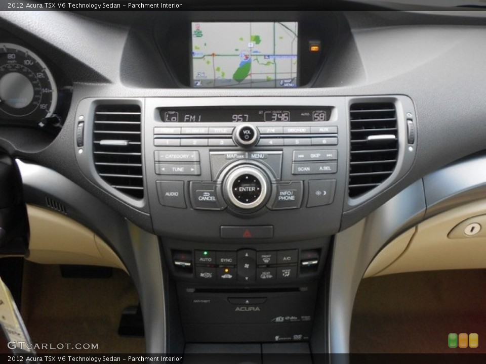 Parchment Interior Controls for the 2012 Acura TSX V6 Technology Sedan #76443602