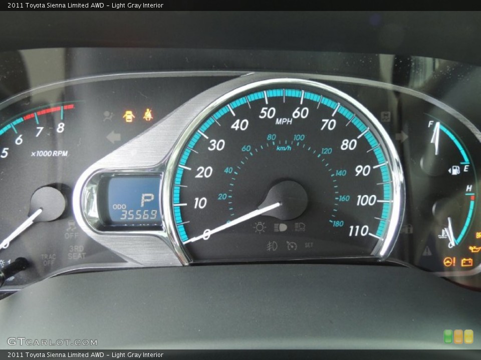 Light Gray Interior Gauges for the 2011 Toyota Sienna Limited AWD #76443839