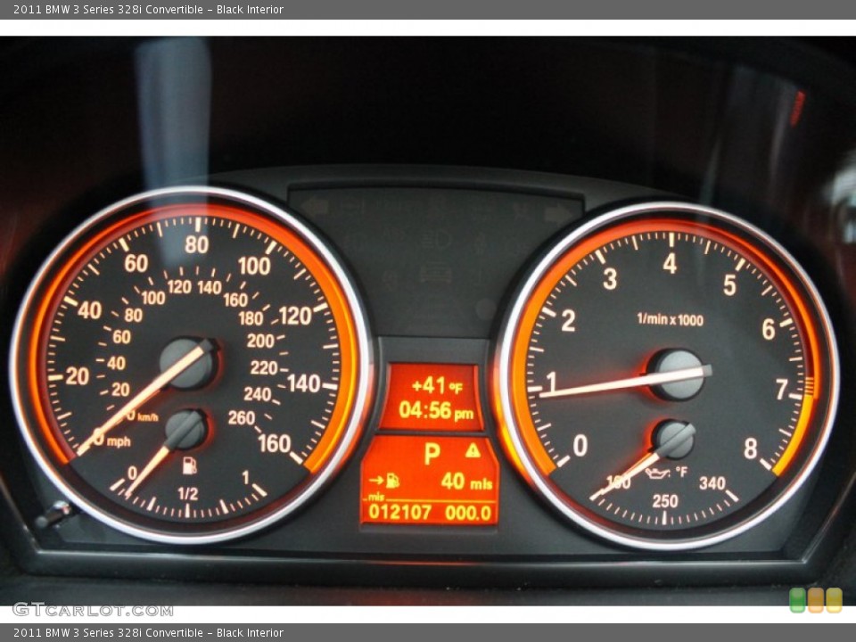 Black Interior Gauges for the 2011 BMW 3 Series 328i Convertible #76446760