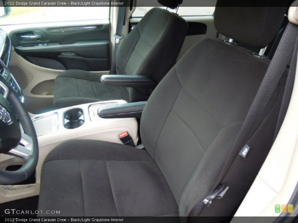 Black/Light Graystone Interior Front Seat for the 2012 Dodge Grand Caravan Crew #76453944