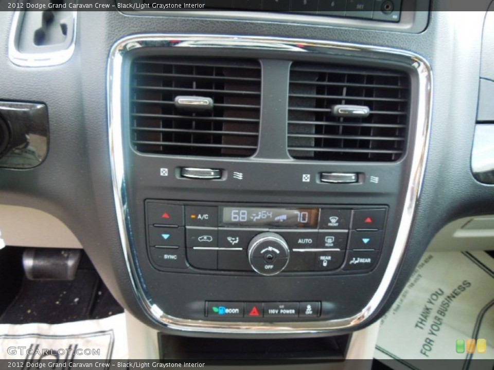 Black/Light Graystone Interior Controls for the 2012 Dodge Grand Caravan Crew #76453953
